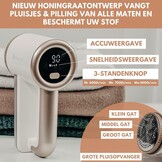Elektrische Pluizenverwijderaar, Oplaadbare Ontpiller voor Kleding & Meubels, Verstelbare 3-Snelheden, 6-Blads Mes, LED-display, Pluisscheerapparaat met Dubbele Bescherming