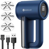 Elektrische Pluizenverwijderaar, Oplaadbare Ontpiller voor Kleding & Meubels, Verstelbare 3-Snelheden, 6-Blads Mes, LED-display, Pluisscheerapparaat met Dubbele Bescherming