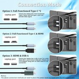 KEFEYA Triple Laptop Scherm Extender 15.6 inch met Powerbank - Carbon Zwart