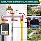 Waterverdeler 5-voudig, zware vernikkelde messing tuinslang verdeler, 5-weg verdeler water met 5 verlenggrepen, de verbeterde zeshoekige waterinlaat is duurzamer - Maat Vernickelt Messing 5way