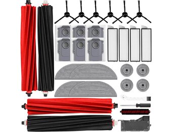 32 stuks accessoires voor Roborock S8 MaxV Ultra & S8 Max Ultra robotstofzuiger, 4 hoofdborstels, 6 stofzakken, 4 filters, 4 reinigingsdoekjes, 4 zijwissers, 6 zijborstels en reinigingsborstel