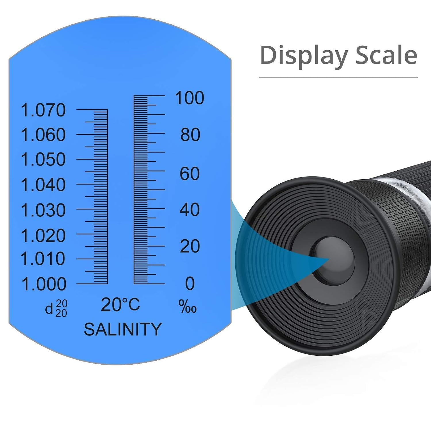 AUTOUTLET Zoutgehalte refractometer aquarium met ATC dubbele schaal 0-100 PPT en zwaartekracht specificatie 1.000-1.070 voor zeewater vissen zwembad precisiegereedschap