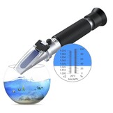 AUTOUTLET Zoutgehalte refractometer aquarium met ATC dubbele schaal 0-100 PPT en zwaartekracht specificatie 1.000-1.070 voor zeewater vissen zwembad precisiegereedschap