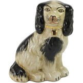 Handgeschilderde zwarte porseleinen hond paar kleine beeldjes Home Decor