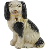 Handgeschilderde zwarte porseleinen hond paar kleine beeldjes Home Decor