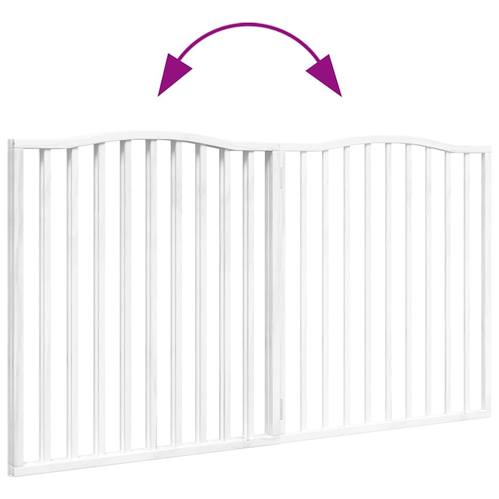 vidaXL Hondenhek inklapbaar 2 panelen 160 cm populierenhout wit