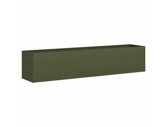 vidaXL Plantenbak 200x40x40 cm koudgewalst staal olijfgroen