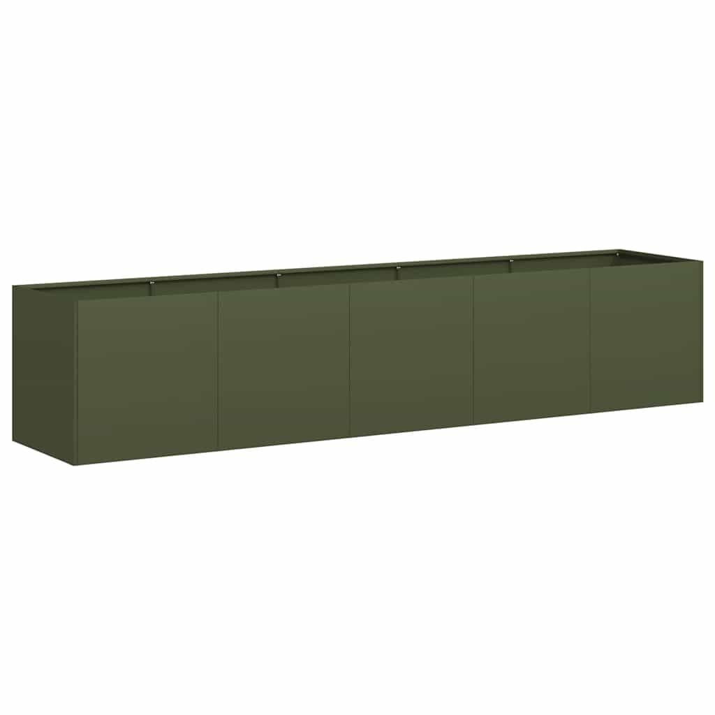 vidaXL Plantenbak 200x40x40 cm koudgewalst staal olijfgroen