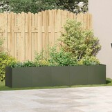 vidaXL Plantenbak 200x40x40 cm koudgewalst staal olijfgroen