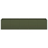 vidaXL Plantenbak 200x40x40 cm koudgewalst staal olijfgroen