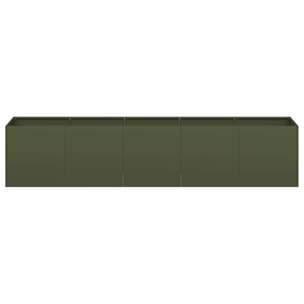 vidaXL Plantenbak 200x40x40 cm koudgewalst staal olijfgroen