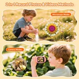 Ashfly Digitale microscoop voor kinderen, 1080p HD 2,0 inch scherm, zakmicroscoop, ledverlichting, aansluiting op pc, mini-microscoop buiten, cadeaus voor 4-12 jaar, roze