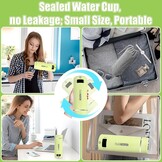 Kleine elektrische reiswaterkoker, 500 ml/300 W, draagbare waterbeker, mini-waterbeker, roestvrij staal 316, automatische verwarming, uitschakelen, met omkeerbaar deksel voor thee (groen)