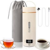Kleine elektrische reiswaterkoker, 500 ml/300 W, draagbare waterbeker, mini-waterbeker, roestvrij staal 316, automatische verwarming, uitschakelen, met omkeerbaar deksel voor thee (groen)