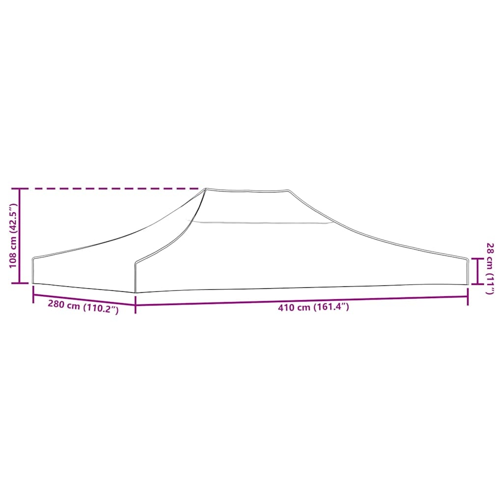 vidaXL Partytentdak 270 g/m² 4x3 m taupe