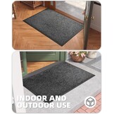 Deurmat Zwart Grijs 60x120 cm Polyester Antislip Waterbestendig - 33% Korting