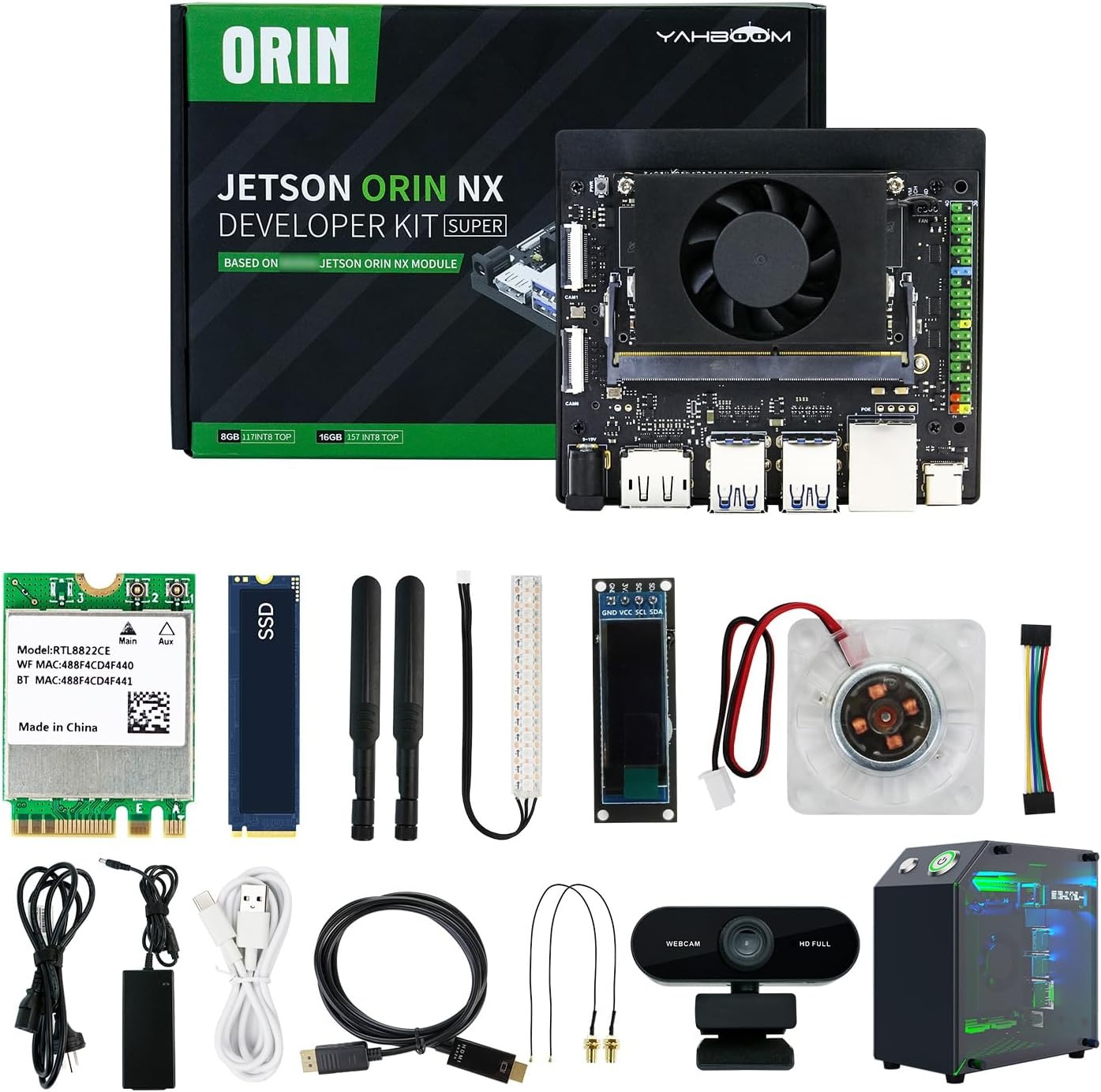 Mini PC Jetson Orin NX 16GB AI, 157 TOPS, 256GB SSD, Actieve Koeling - 35% Korting