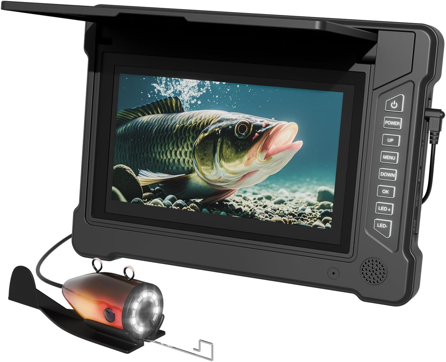 Onderwater Visserscamera 7" HD Scherm, 30m Kabel, 12 LED/IR Lampen - 34% Korting