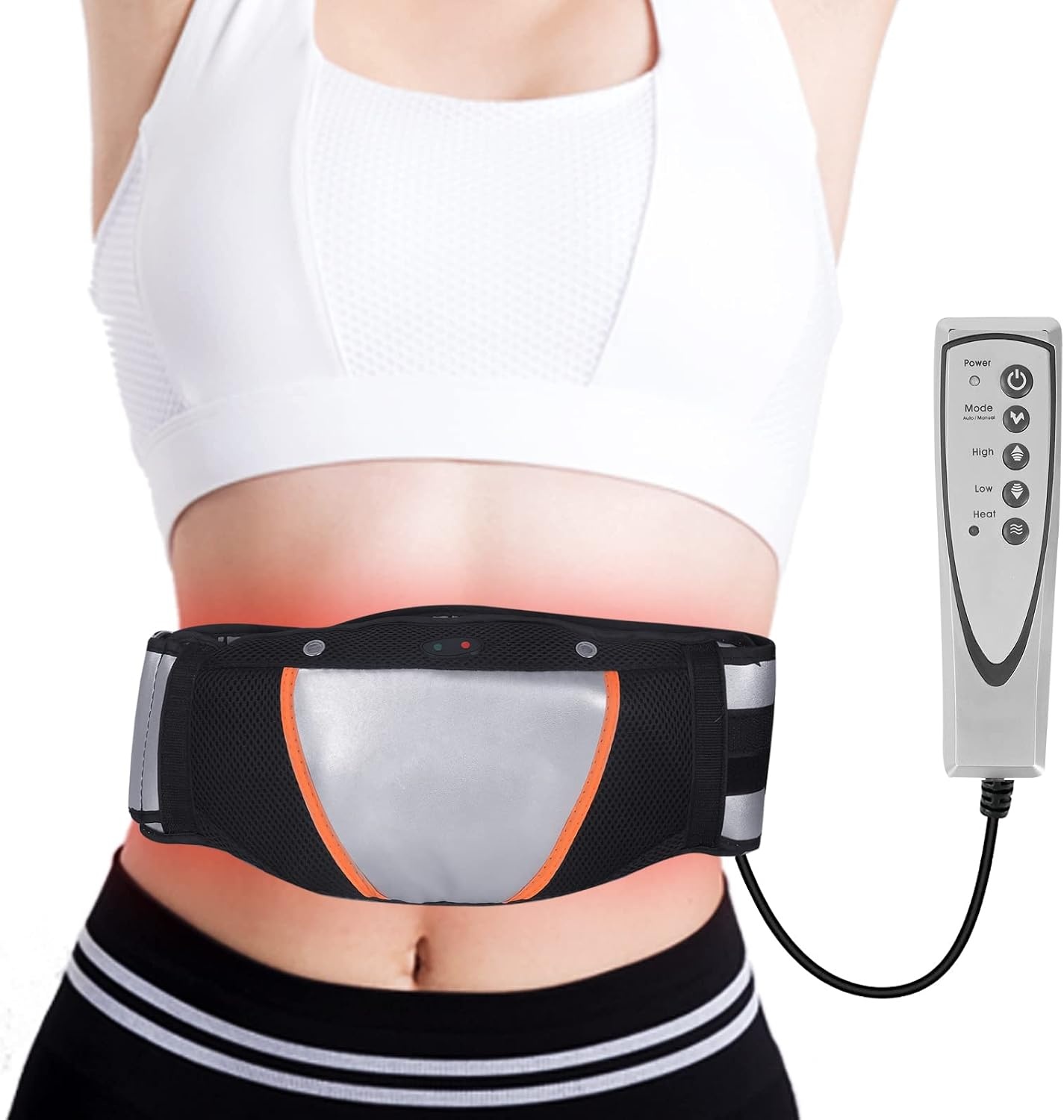 Afslankband met Verwarming & Vibratie - Zwart - 28% Korting