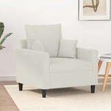 VidaXL Fauteuil Crèmekleurig Fluweel - 60 cm Zitting - 35% Korting