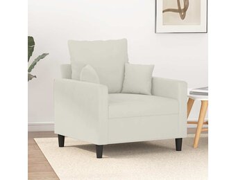 VidaXL Fauteuil Crèmekleurig Fluweel - 60 cm Zitting - 35% Korting