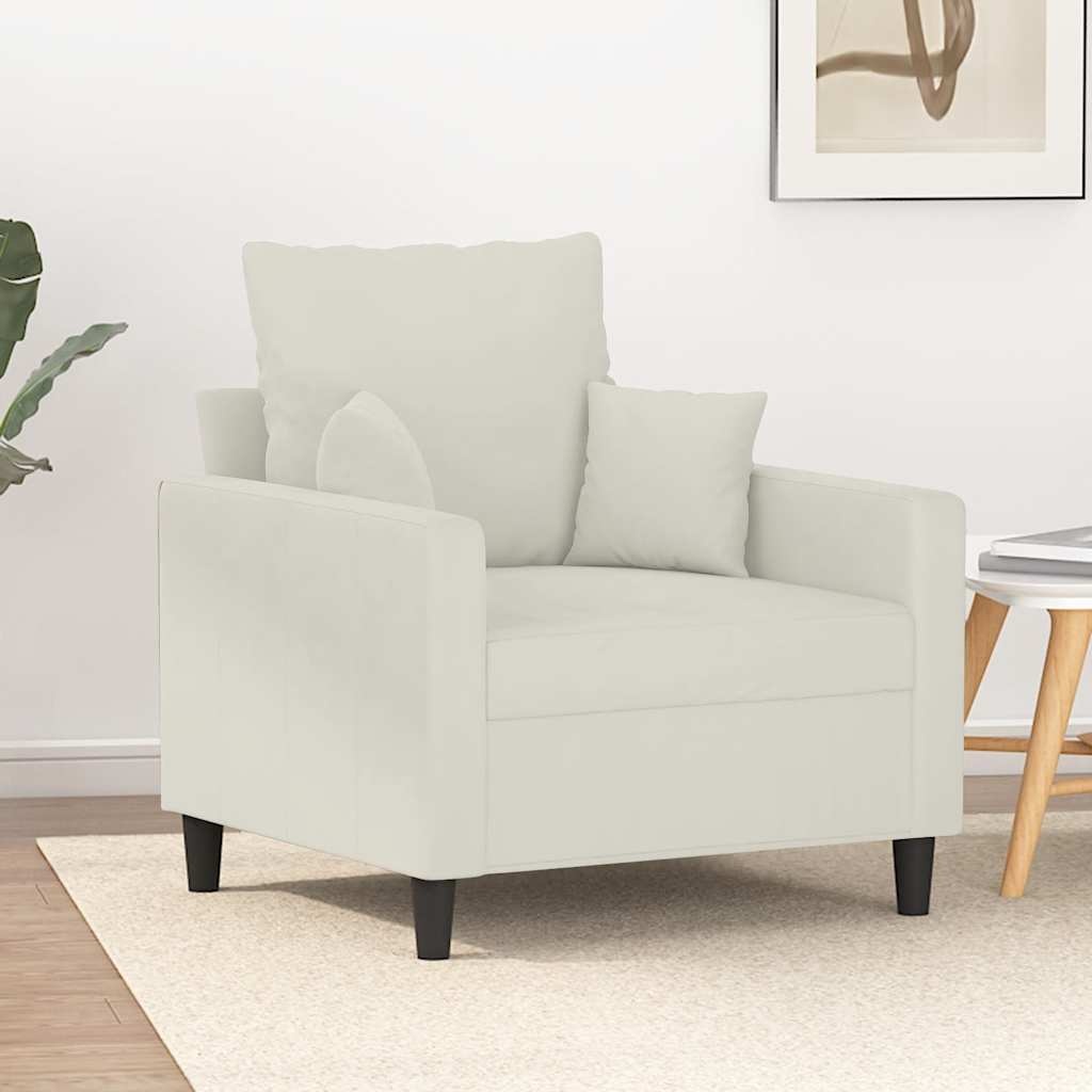 VidaXL Fauteuil Crèmekleurig Fluweel - 60 cm Zitting - 35% Korting
