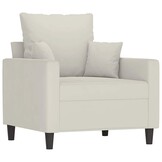 VidaXL Fauteuil Crèmekleurig Fluweel - 60 cm Zitting - 35% Korting
