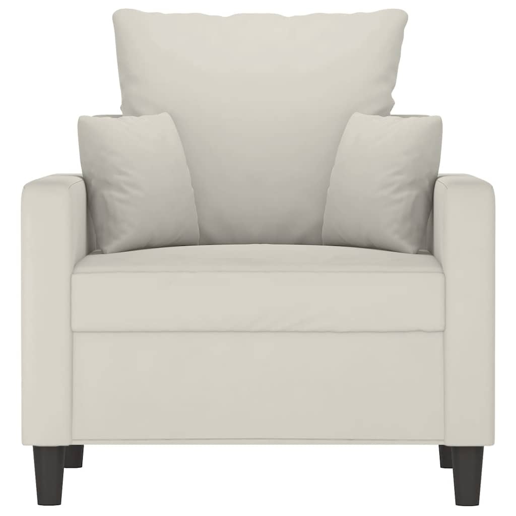 VidaXL Fauteuil Crèmekleurig Fluweel - 60 cm Zitting - 35% Korting
