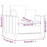 VidaXL Fauteuil Crèmekleurig Fluweel - 60 cm Zitting - 35% Korting