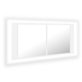 Badkamerkast met Spiegel en LED - Wit - 100x12x45 cm - 34% Korting