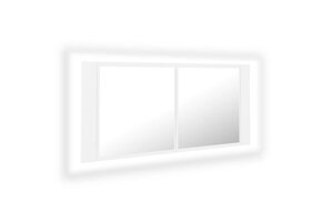 Badkamerkast met Spiegel en LED - Wit - 100x12x45 cm - 34% Korting