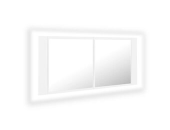 Badkamerkast met Spiegel en LED - Wit - 100x12x45 cm - 34% Korting