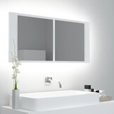 Badkamerkast met Spiegel en LED - Wit - 100x12x45 cm - 34% Korting
