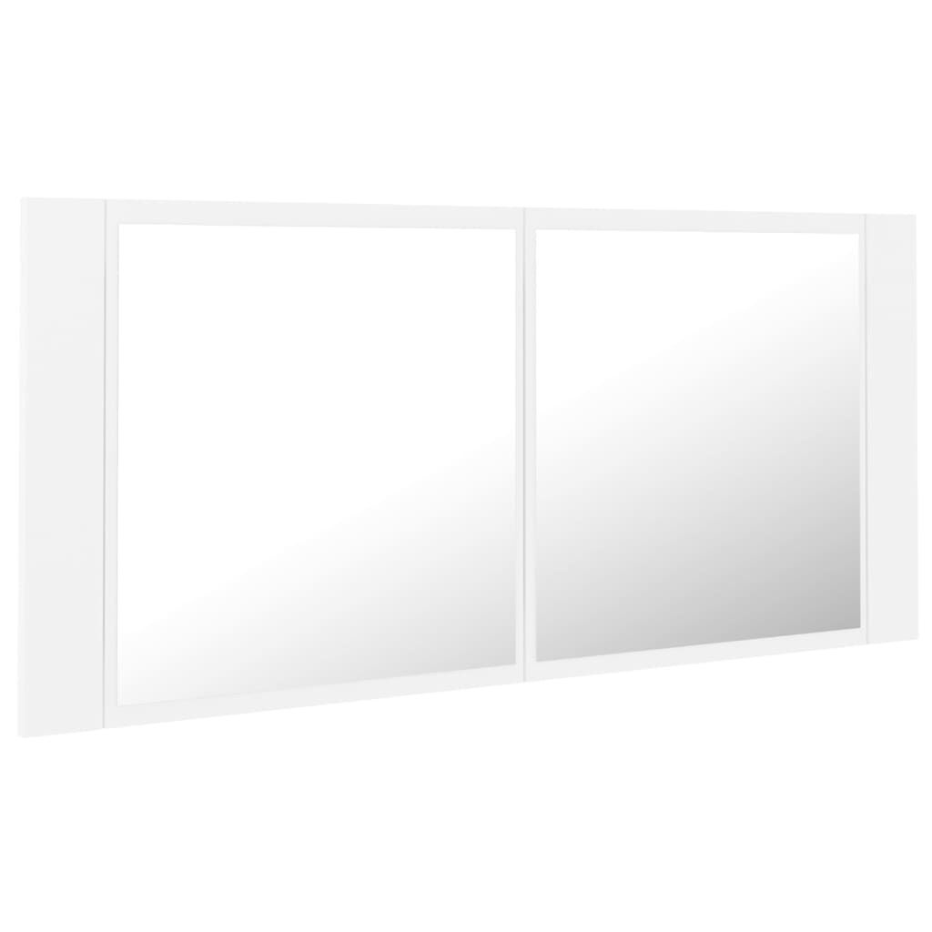 Badkamerkast met Spiegel en LED - Wit - 100x12x45 cm - 34% Korting
