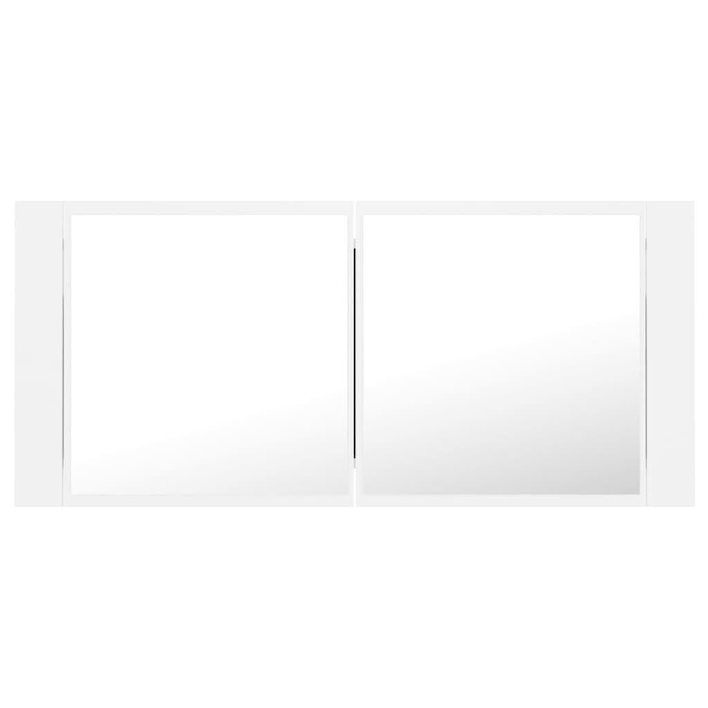 Badkamerkast met Spiegel en LED - Wit - 100x12x45 cm - 34% Korting