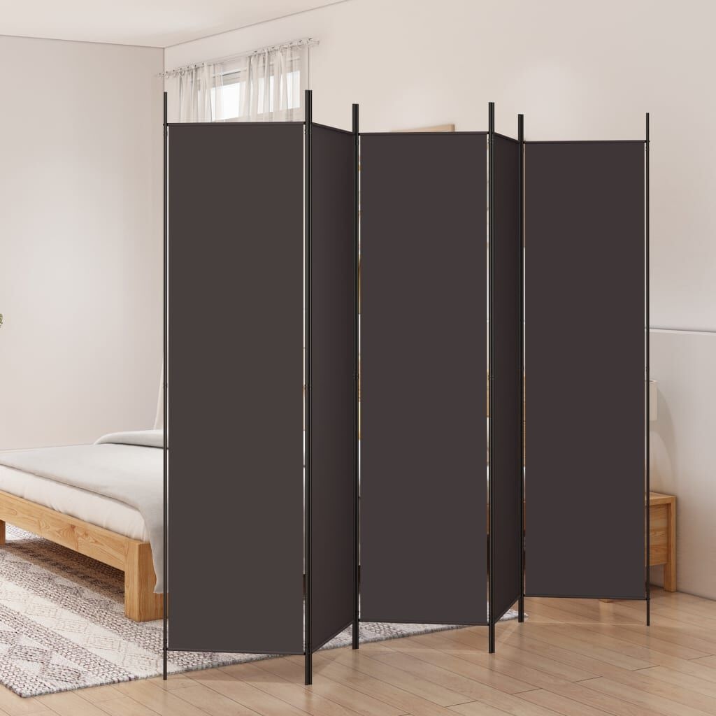 Kamerscherm met 5 panelen 250x200 cm Stof Bruin - 34% Korting