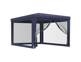 Blauwe Partytent met Mesh Zijwanden - 3x4m - 34% Korting