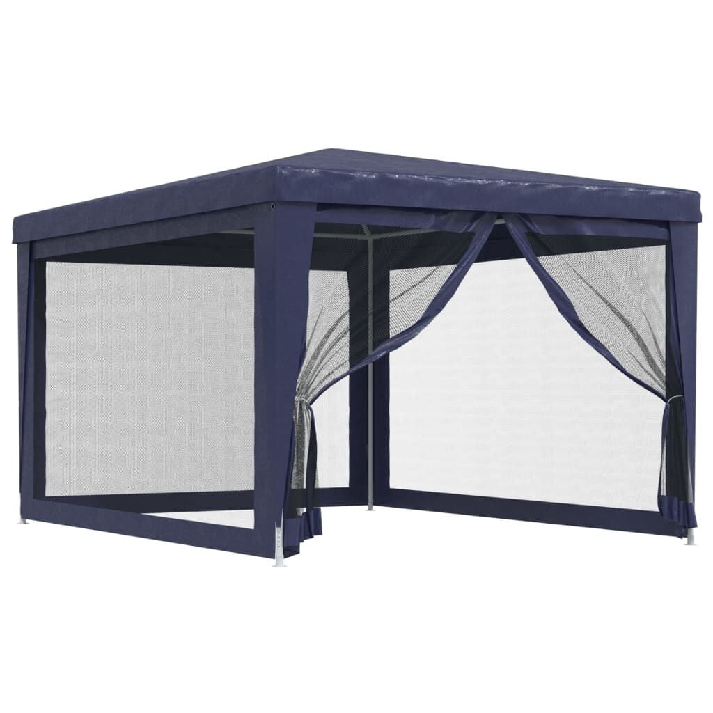 Blauwe Partytent met Mesh Zijwanden - 3x4m - 34% Korting