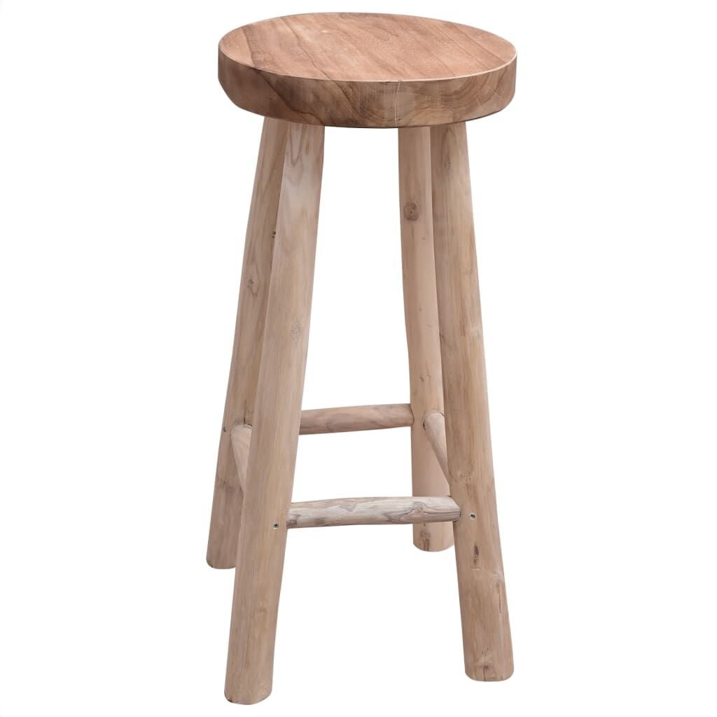 VidaXL Barkruk Massief Teakhout - Rustiek Ontwerp - 76cm Hoog - 35% Korting