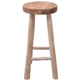 VidaXL Barkruk Massief Teakhout - Rustiek Ontwerp - 76cm Hoog - 35% Korting