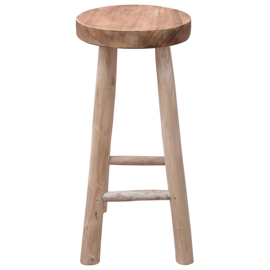VidaXL Barkruk Massief Teakhout - Rustiek Ontwerp - 76cm Hoog - 35% Korting