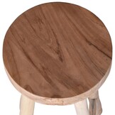 VidaXL Barkruk Massief Teakhout - Rustiek Ontwerp - 76cm Hoog - 35% Korting