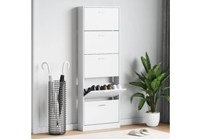 vidaXL Schoenenkast Wit - 5 Vakken, 59% Korting