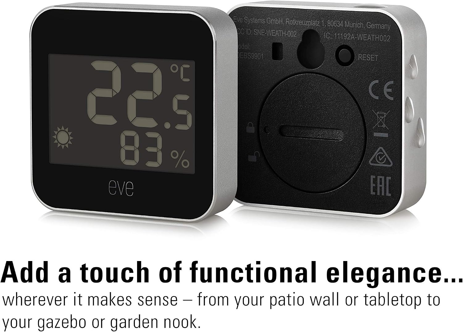 Slim Weerstation met Display - Temperatuur, Luchtvochtigheid, Luchtdruk - Grijs - 34% Korting