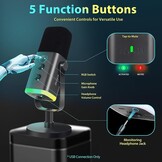 Dynamische XLR/USB Microfoon met RGB - Gaming/Streaming/Podcast (34% Korting)