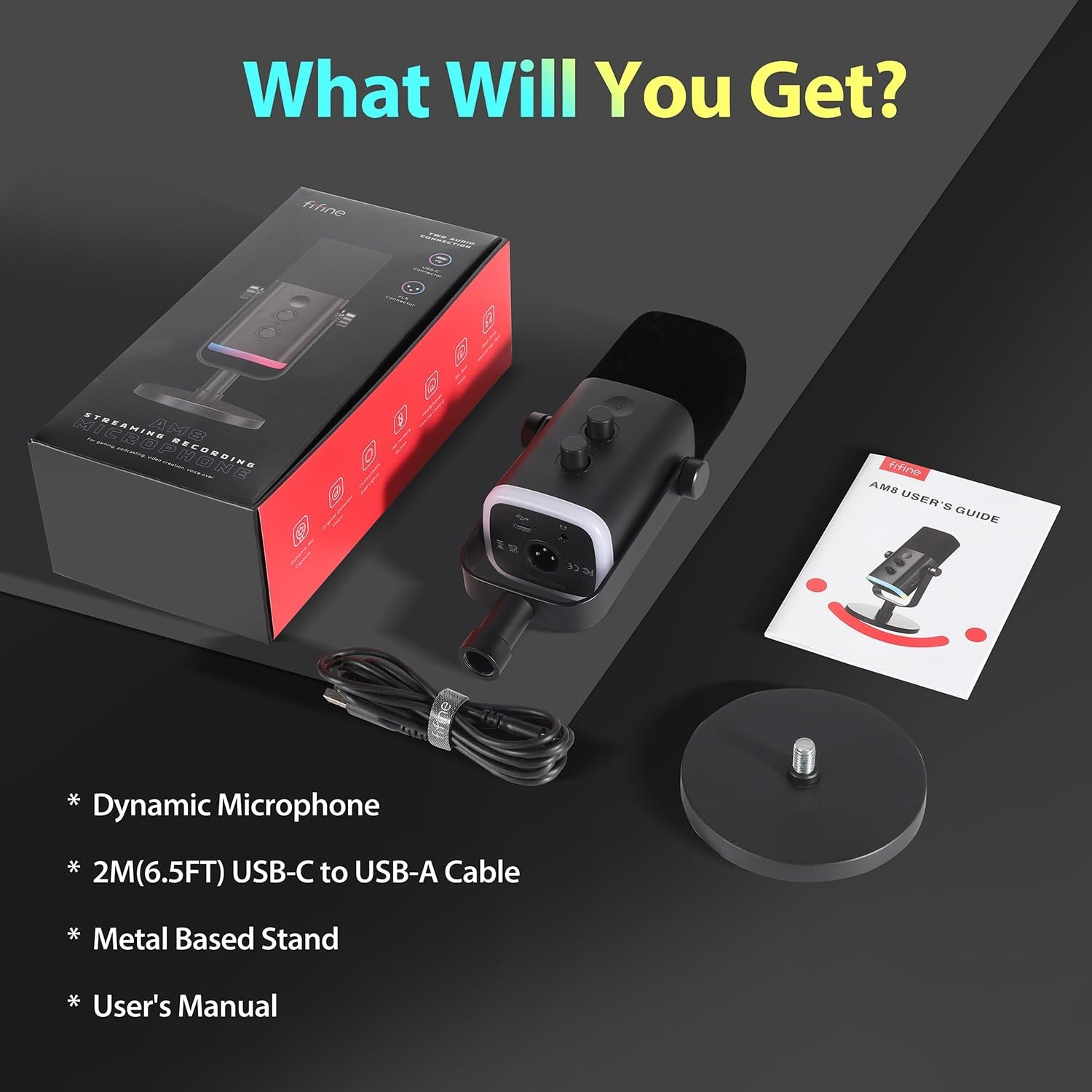 Dynamische XLR/USB Microfoon met RGB - Gaming/Streaming/Podcast (34% Korting)