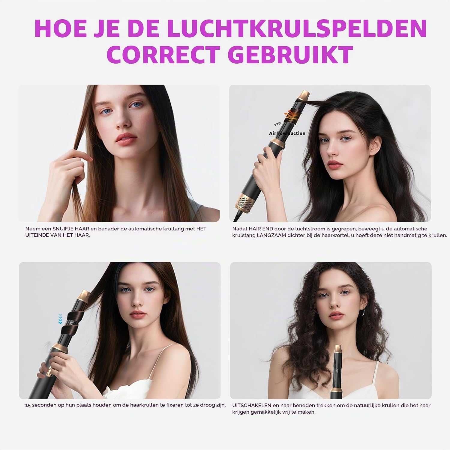 5-in-1 Heteluchtborstel & Krultang Zwart - 34% Korting