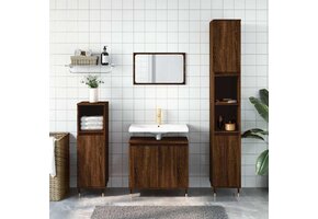 Badkamerkast bewerkt hout 58x33x60 cm bruineiken - 33% Korting