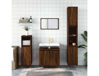 vidaXL Badkamerkast 58x33x60 cm bewerkt hout bruin eikenkleur