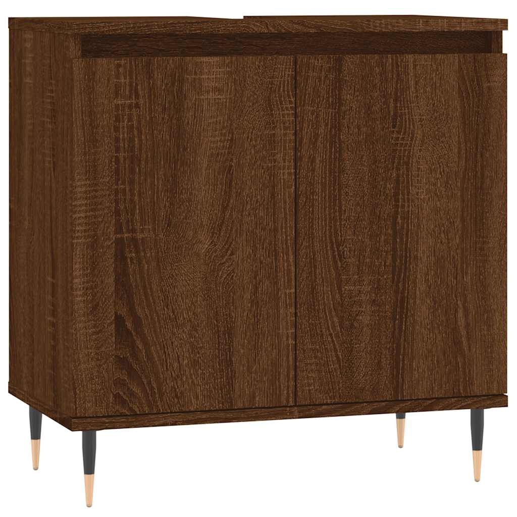 vidaXL Badkamerkast 58x33x60 cm bewerkt hout bruin eikenkleur